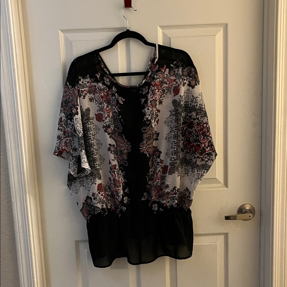 Lane Bryant Black and White Floral Blouse - Picture 9 of 9